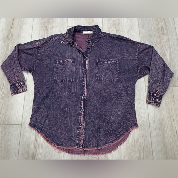 Electric & Rose Elliot Dresshirt Acid Denim. 100% cotton. 💜💟 - Picture 10 of 13